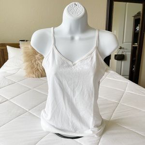 Basic Simple White Spaghetti Strap Cami Tank Top